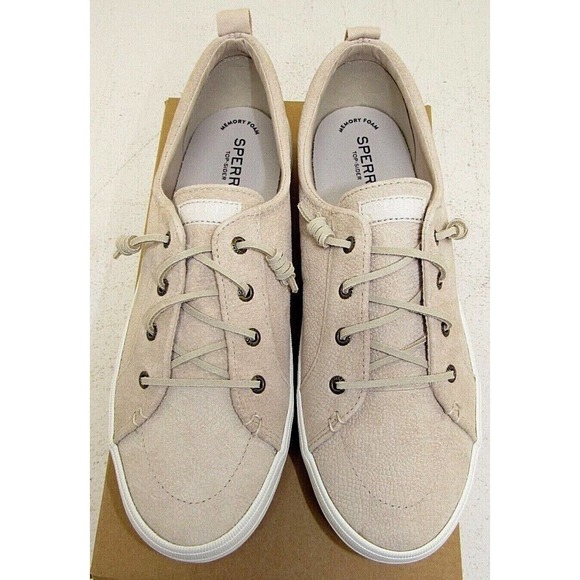 Womens Sperry Top-Sider Crest Platform Serpent Ivory Leather Lace Up Sneakers 11 - Picture 2 of 6